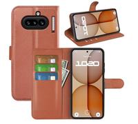 Fertuo Cover per Nothing Phone 4a, Custodia Portafoglio Cover a Libro in Pelle Flip Case Sottile con Silicone Bumper, Fibbia Magnetica, Porta Carte e Kickstand, Marrone