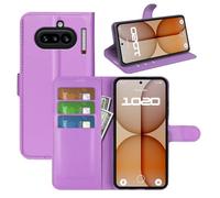 Fertuo Cover per Nothing Phone 4a, Custodia Portafoglio Cover a Libro in Pelle Flip Case Sottile con Silicone Bumper, Fibbia Magnetica, Porta Carte e Kickstand, Viola