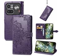 Fertuo Cover per Nothing Phone 4a Pro, Custodia Portafoglio a Libro in Pelle Flip Case con Porta Carte, Chiusura Magnetica e Stand [Disegni di Mandala] Interno Silicone Sottile Antiurto, Viola