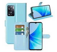 Fertuo Cover per OPPO A57 4G / A57S / A77 4G, Custodia Portafoglio Cover a Libro in Pelle Flip Case con Silicone Bumper, Fibbia Magnetica, Porta Carte, Kickstand, per OPPO A57 4G / A57S, Blu