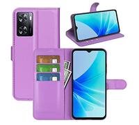 Fertuo Cover per OPPO A57 4G / A57S / A77 4G, Custodia Portafoglio Cover a Libro in Pelle Flip Case con Silicone Bumper, Fibbia Magnetica, Porta Carte, Kickstand, per OPPO A57 4G / A57S, Viola