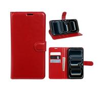 Fertuo Cover per OPPO A57 4G / A57s, Antiurto Custodia a Libro Portafoglio in Pelle Flip Case Sottile con Porta Carte, Chiusura Magnetica e Supporto [Interna Silicone Morbido], Rosso