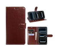 Fertuo Cover per OPPO A57 4G / A57s, Antiurto Custodia a Libro Portafoglio in Pelle Flip Case Sottile con Porta Carte, Chiusura Magnetica e Supporto [Interna Morbido Silicone], Marrone