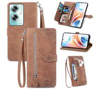 Fertuo Cover per OPPO A79 5G / Oneplus Nord N30 SE, Custodia a Libro in Pelle Flip Case con Porta Carte, Chiusura Magnetica e Cinturino [Disegni di Fiori] Portafoglio Antiurto per OPPO A79 5G, Marrone