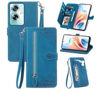 Fertuo Cover per OPPO A79 5G / Oneplus Nord N30 SE, Custodia a Libro in Pelle Flip Case con Porta Carte, Chiusura Magnetica e Cinturino [Disegni di Fiori] Portafoglio Antiurto per OPPO A79 5G, Blu