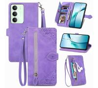 Fertuo Cover per Realme 14x 5G / Realme C75 4G / C71, Custodia a Libro in Pelle PU Flip Case con Porta Carte, Chiusura Magnetica e Cinturino [Disegni di Fiori] Portafoglio Antiurto, Viola