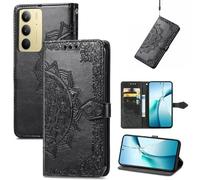 Fertuo Cover per Realme C75 4G / C71 / Realme 14x 5G, Custodia Portafoglio a Libro in Pelle Flip Cover con Porta Carte, Chiusura Magnetica [Disegni di Mandala] Case Antiurto, Nero