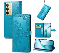 Fertuo Cover per Realme C75 4G / C71 / Realme 14x 5G, Custodia Portafoglio a Libro in Pelle Flip Cover con Porta Carte, Chiusura Magnetica [Disegni di Mandala] Case Antiurto, Blu