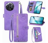 Fertuo Cover per TCL 60 5G, Custodia a Libro in Pelle PU Flip Case con Porta Carte, Chiusura Magnetica e Cinturino [Disegni di Fiori] Portafoglio Interno Silicone Antiurto, Viola