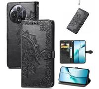 Fertuo Cover per TCL 60 SE/TCL 605, Custodia Portafoglio a Libro in Pelle Flip Case con Porta Carte, Chiusura Magnetica e Stand [Disegni di Mandala] Interno Silicone Sottile Antiurto, Nero
