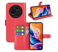 Fertuo Cover per TCL 60 SE/TCL 605, Custodia Portafoglio Cover a Libro in Pelle Flip Case Sottile con Silicone Bumper, Fibbia Magnetica, Porta Carte e Kickstand, Rosso