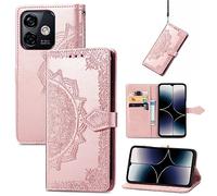 Fertuo Cover per Ulefone Note 16 Pro, Custodia Portafoglio a Libro in Pelle Flip Cover con Porta Carte, Chiusura Magnetica [Disegni di Mandala] Case Antiurto per Ulefone Note 16 Pro, Oro Rosa