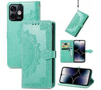 Fertuo Cover per Ulefone Note 16 Pro, Custodia Portafoglio a Libro in Pelle Flip Cover con Porta Carte, Chiusura Magnetica [Disegni di Mandala] Case Antiurto per Ulefone Note 16 Pro, Verde