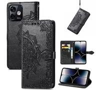 Fertuo Cover per Ulefone Note 16 Pro, Custodia Portafoglio a Libro in Pelle Flip Cover con Porta Carte, Chiusura Magnetica [Disegni di Mandala] Case Antiurto per Ulefone Note 16 Pro, Nero