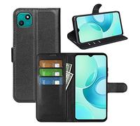 Fertuo Cover per Wiko T10, Custodia Portafoglio Cover a Libro in Pelle Flip Case con Silicone Bumper, Fibbia Magnetica, Porta Carte, Kickstand, per Wiko T10, Nero