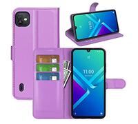 Fertuo Cover per Wiko Y82, Custodia Portafoglio Cover a Libro in Pelle Flip Case con Silicone Bumper, Fibbia Magnetica, Porta Carte, Kickstand, per Wiko Y82, Viola