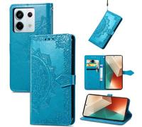 Fertuo Cover per Xiaomi Redmi Note 13 Pro 5G / POCO X6 5G, Custodia Portafoglio a Libro in Pelle Flip Cover con Porta Carte, Chiusura Magnetica [Disegni Mandala] Case Antiurto per POCO X6, Blu