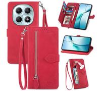 Fertuo Cover per Xiaomi Redmi Note 15 5G / 4G / POCO M8 5G, Custodia a Libro in Pelle PU Flip Case con Porta Carte, Chiusura Magnetica e Cinturino [Disegni di Fiori] Portafoglio Antiurto, Rosso