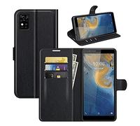 Fertuo Cover per ZTE Blade A31, Custodia Portafoglio Cover a Libro in Pelle Flip Case con Silicone Bumper, Fibbia Magnetica, Porta Carte, Kickstand, per ZTE Blade A31, Nero