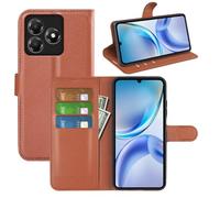 Fertuo Cover per ZTE Blade A36, Custodia Portafoglio Cover a Libro in Pelle Flip Case Sottile con Silicone Bumper, Fibbia Magnetica, Porta Carte e Kickstand, Marrone
