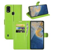 Fertuo Cover per ZTE Blade A51, Custodia Portafoglio Cover a Libro in Pelle Flip Case con Silicone Bumper, Fibbia Magnetica, Porta Carte, Kickstand, per ZTE Blade A51, Verde