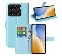 Fertuo Cover per ZTE Blade A56, Custodia Portafoglio Cover a Libro in Pelle Flip Case Sottile con Silicone Bumper, Fibbia Magnetica, Porta Carte e Kickstand, Blu