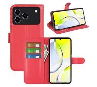 Fertuo Cover per ZTE Blade A76, Custodia Portafoglio Cover a Libro in Pelle Flip Case Sottile con Silicone Bumper, Fibbia Magnetica, Porta Carte e Kickstand, Rosso