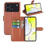 Fertuo Cover per ZTE Blade A76, Custodia Portafoglio Cover a Libro in Pelle Flip Case Sottile con Silicone Bumper, Fibbia Magnetica, Porta Carte e Kickstand, Marrone