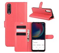 Fertuo Cover Wiko View 4 / View 4 Lite, Custodia Portafoglio Cover a Libro in Pelle Flip Case con Silicone Bumper, Fibbia Magnetica, Porta Carte, Kickstand, per Wiko View 4, Rosso