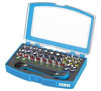 Fervi 0402 Inserti con Cricchetto, Set 41 Pezzi, Ciano/Nero