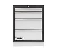 Fervi A007/04 cassettiera officina a 4 cassetti - arredo modulare - 680 x 458 x 910 h mm