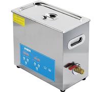 Fervi Vasca di pulizia ad ultrasuoni (capacità 6,5 l, temperatura 0 °C - 80 °C, tempo di lavaggio 0 - 99 min, per pulizia profonda di utensili, in acciaio inox, cestello per la pulizia, lavabo ad aria