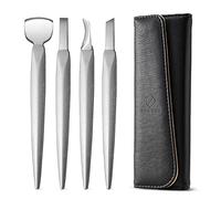 FERYES Set per pedicure con strumenti per unghie incarnite, 4 pezzi, kit professionale per pedicure, lama per piedi di prima qualità (custodia in pelle inclusa)