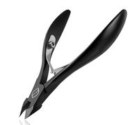 FERYES Taglia-cuticole a 1/2 ganasca, tagliacuticole professionale in acciaio inox, strumento per rimuovere cuticole, tagliaunghie per pelle morta - nero
