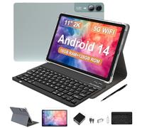 FESABOLE 2025 - Tablet Android 14 da 11 pollici, 18 GB di RAM, 128 GB di ROM, 1 TB di espansione, display 2K, T616 Octa-Core, 5G WiFi, 13MP+5MP+5MP, GPS, 9000mAh, tablet con