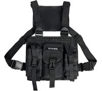 Fesatccoz Borsa tattica sul petto da uomo, robusta con spalline regolabili, tasche multiple, per campeggio, pesca e viaggi all'aperto, Nero, Fashion