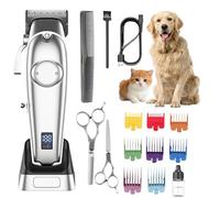 Fesatccoz Rasoio per cani senza fili, a basso rumore, con 8 pettini guida e 2 velocità