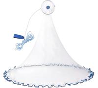 Fesatccoz Rete Da Pesca Rete Da Lancio Per Pesca Diametro 2,4m Con Maglia 0,5 Dita e Corda Rinforzata 8m, Rete Da Pesca Monofilamento In Nylon Da Esterno Resistente Per Acqua Dolce e Salata