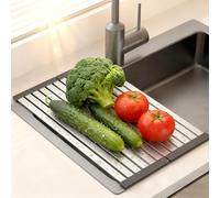 Fesatccoz Scolapiatti Pieghevoli per Lavello in Acciaio Inox 17,7x12 Pollici: La Soluzione Perfetta per il Tuo Spazio Culinario