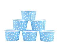 Fesjoy 100 Mini Pirottini in Carta per Cupcake, per Realizzare Cupcake con Pirottini Standard, Facili da Usare e Scegliere, Rotondi Torte, Matrimoni, Feste in Casa (pois blu)