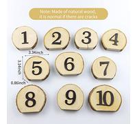 Fesjoy Blocchi Numerici da Tavolo in Legno Rustico Decorazioni per la Tavola del Ricevimento di Nozze Fai-da-te 1-10 Numeri per Feste di Compleanno Ed Eventi Speciali