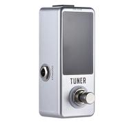 Fesjoy Display LED a Pedale Sintonizzatore Cromatico True Bypass per Chitarra Basso in Metallo Mini Formato per Strumenti Acustici Elettrici