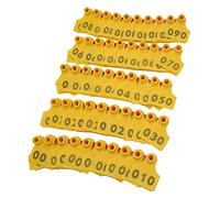 Fesjoy Ear Tag, Resistente Costruzione in TPU, con Numeri 001-100 (Yellow) | Utilizzato per l\'identificazione del bestiame, resistente agli ambienti difficili, design leggero