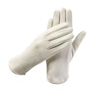 Fesjoy Invernali da Donna con Touchscreen in Pelle Scamosciata Resistenti All'acqua per la Guida Sugli Sci con Tempo Freddo, 9,06x3,54 Pollici 1 Paio, Ciclismo Pendolare (Bianca)
