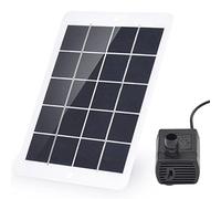 Fesjoy Kit Pompa Acqua Solare Pannello Solare 3W Pompa Fontana a 7 Ugelli per Bagno per Uccelli Acquario Decorazione del Giardino con Carica USB, Adatto Esterni