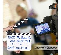 Fesjoy Lavagna per Film in Ardesia per la Registrazione di Filmati Dal Vivo in Studio, Ardesia Scene D'azione con Taglio Acrilico di Alta qualità, Bastoncini Bianco e (#2)