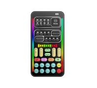 Fesjoy Macchina per effetti sonori, distorcere vocali, dispositivo portatile con 8 effetti sonori, luce colorata, mini trasmissione live, microfono a mano, macchina per effetti sonori per telefono,