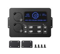 Fesjoy Mini Power Box, 12 V, 100 W, Display LCD, Power Box con luci LED, porte USB-C e QC3.0, hub di controllo portatile per camper, SUV, barche, yacht, auto