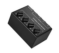 Fesjoy Mixer audio stereo mini mixer con ingressi RCA a 4 canali, controllo del volume separato Full Metal Shell