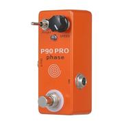 Fesjoy P90 PRO PHASE Pedale Phaser - Mini Pedale Effetti per Chitarra Vintage - Circuito di Commutazione True-Bypass Piccolo e Portatile per Chitarristi di Tutti i Livelli [Metallo/Arancione/9V/1 *